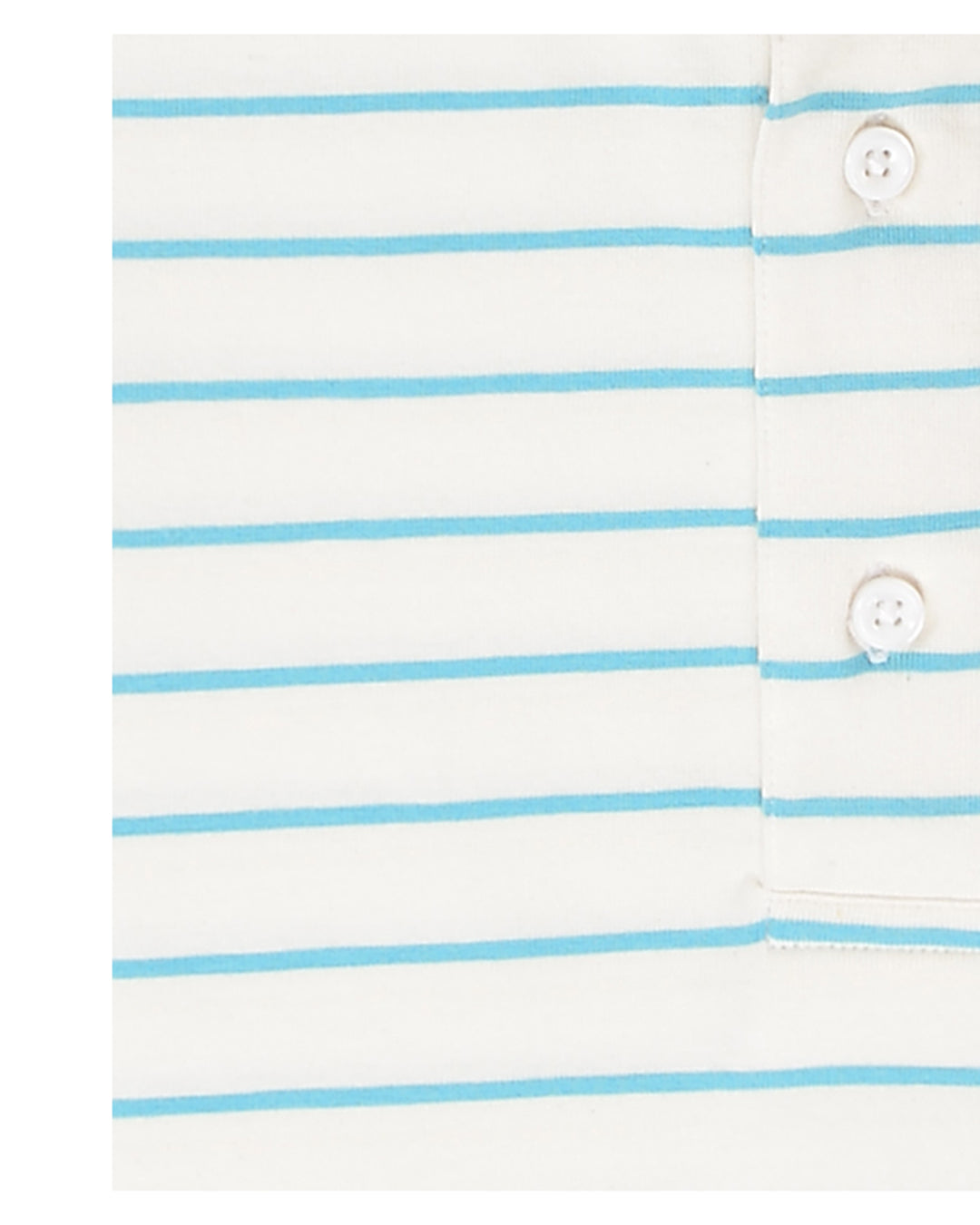 White Blue Striped Polo T-shirt - 3
