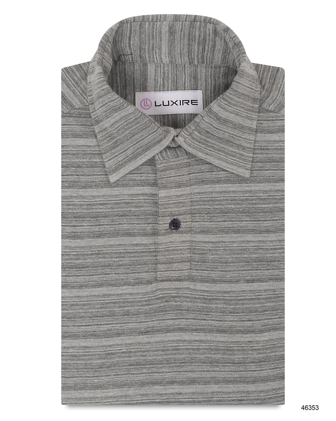 Grey Striped Polo T-shirt - 1