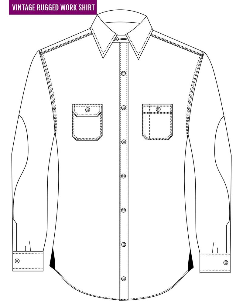 Red Navy Tartan Flannel Work Shirt