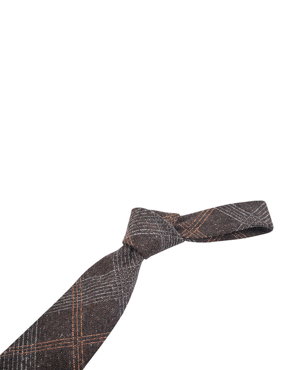 White And Orange Checks On Dry Wood