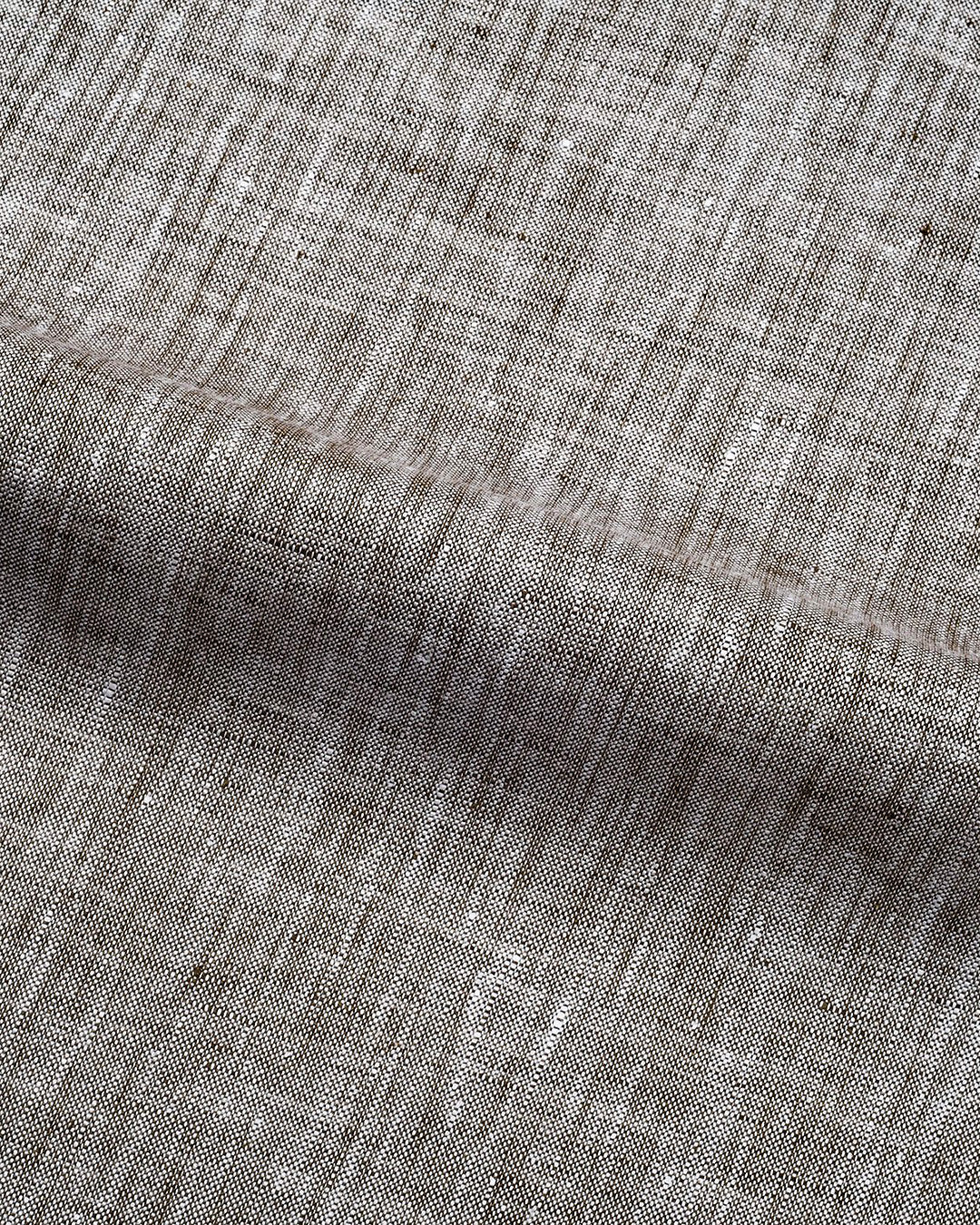 Pullover Shirt in Brown Linen Chambray - 4
