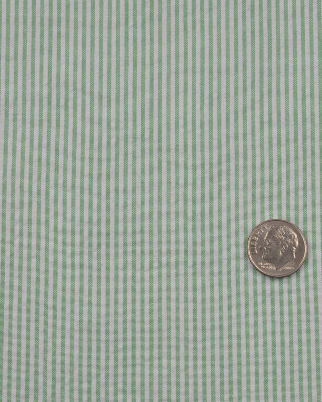 Fern Green Dress Stripes Seersucker