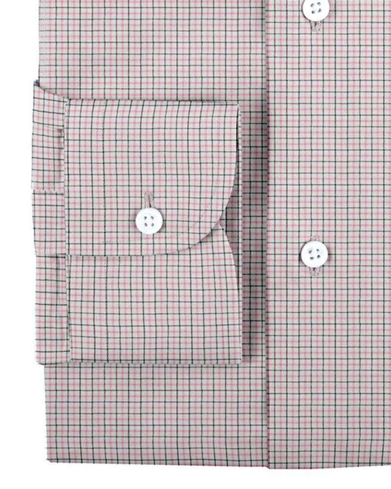 Pink Black Tattersall Checks on White