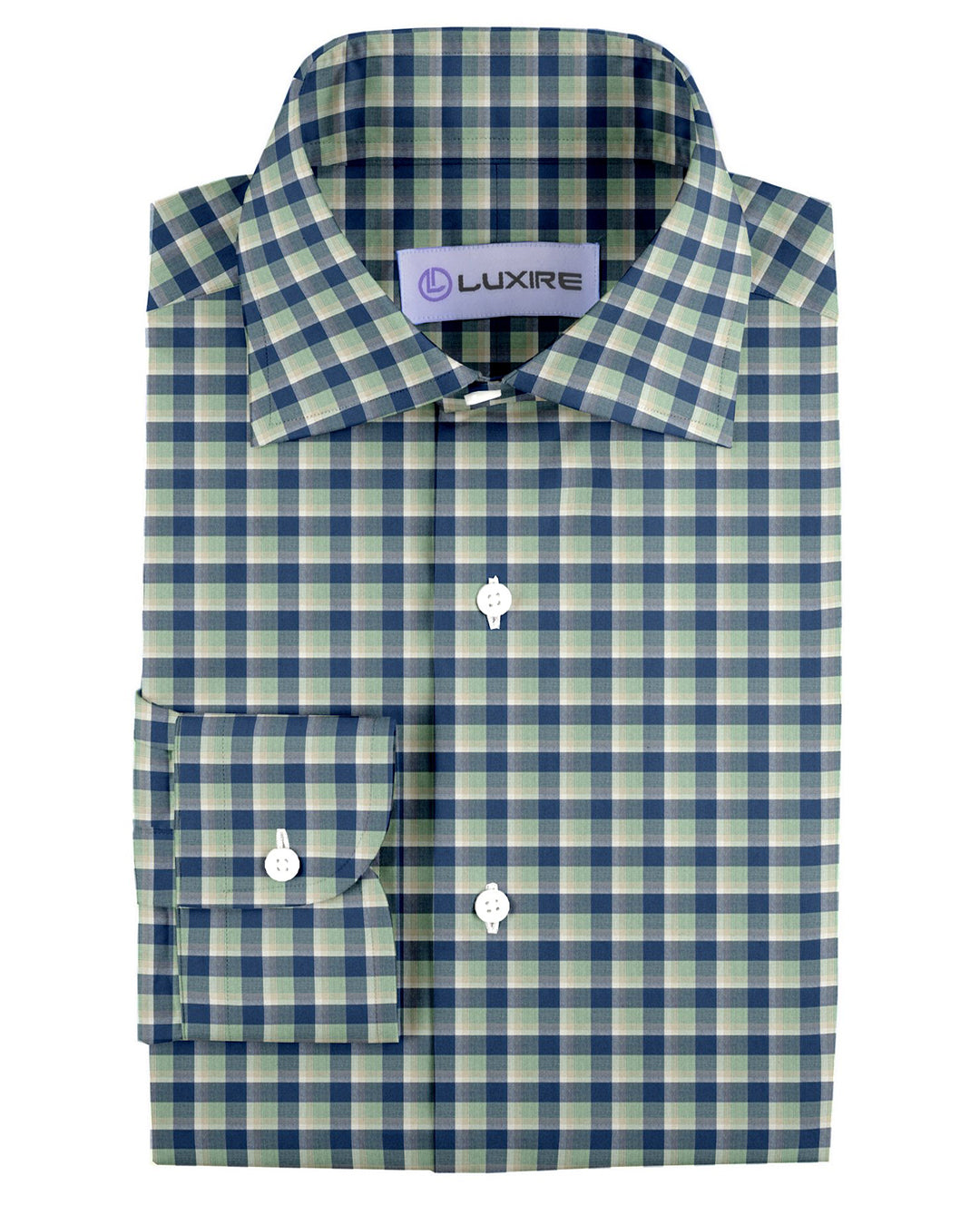 Blue Green Tartan Plaid On White - 1