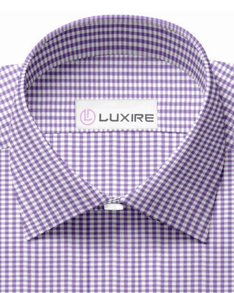 Purple Mini Gingham on White