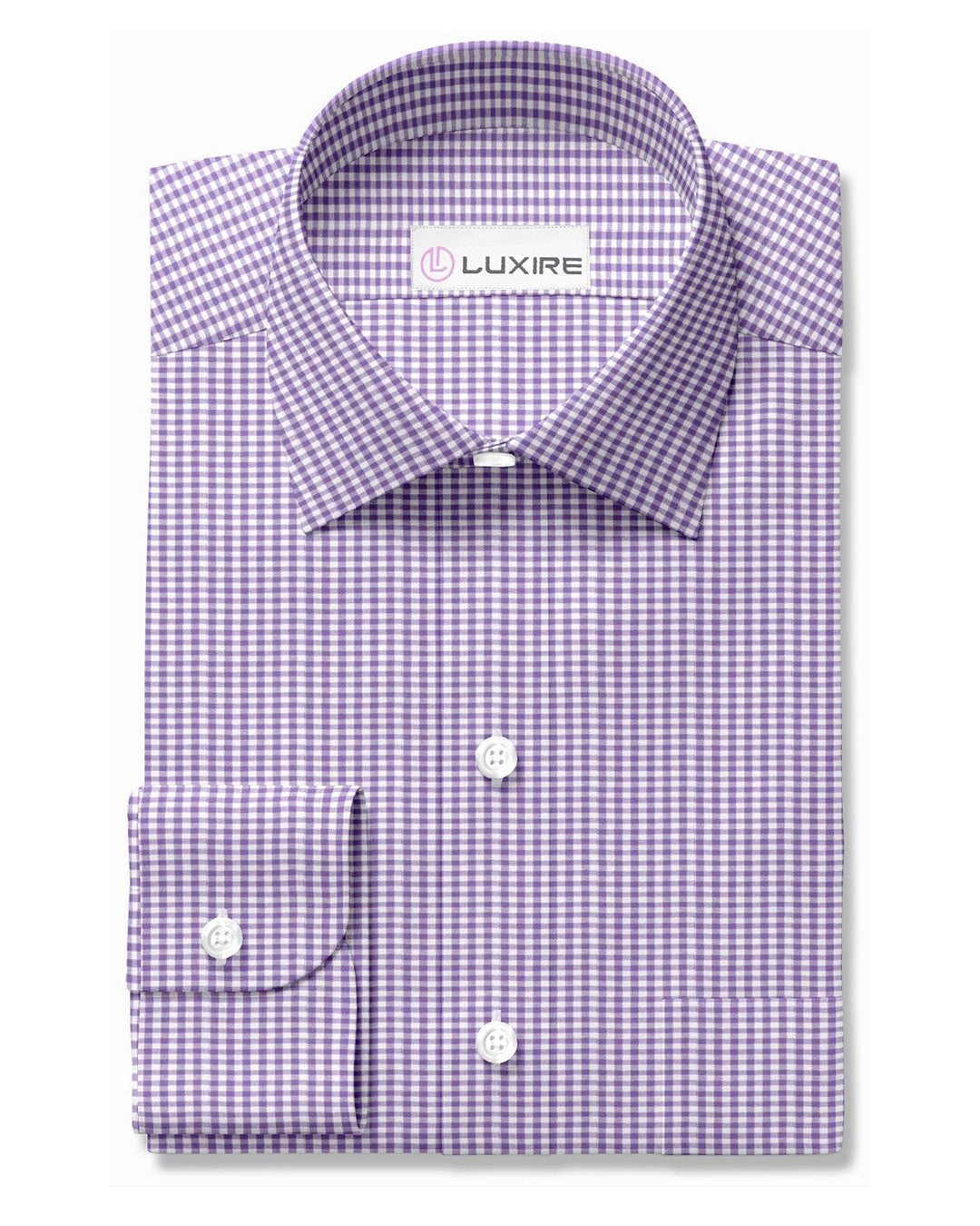 Purple Mini Gingham on White - 1