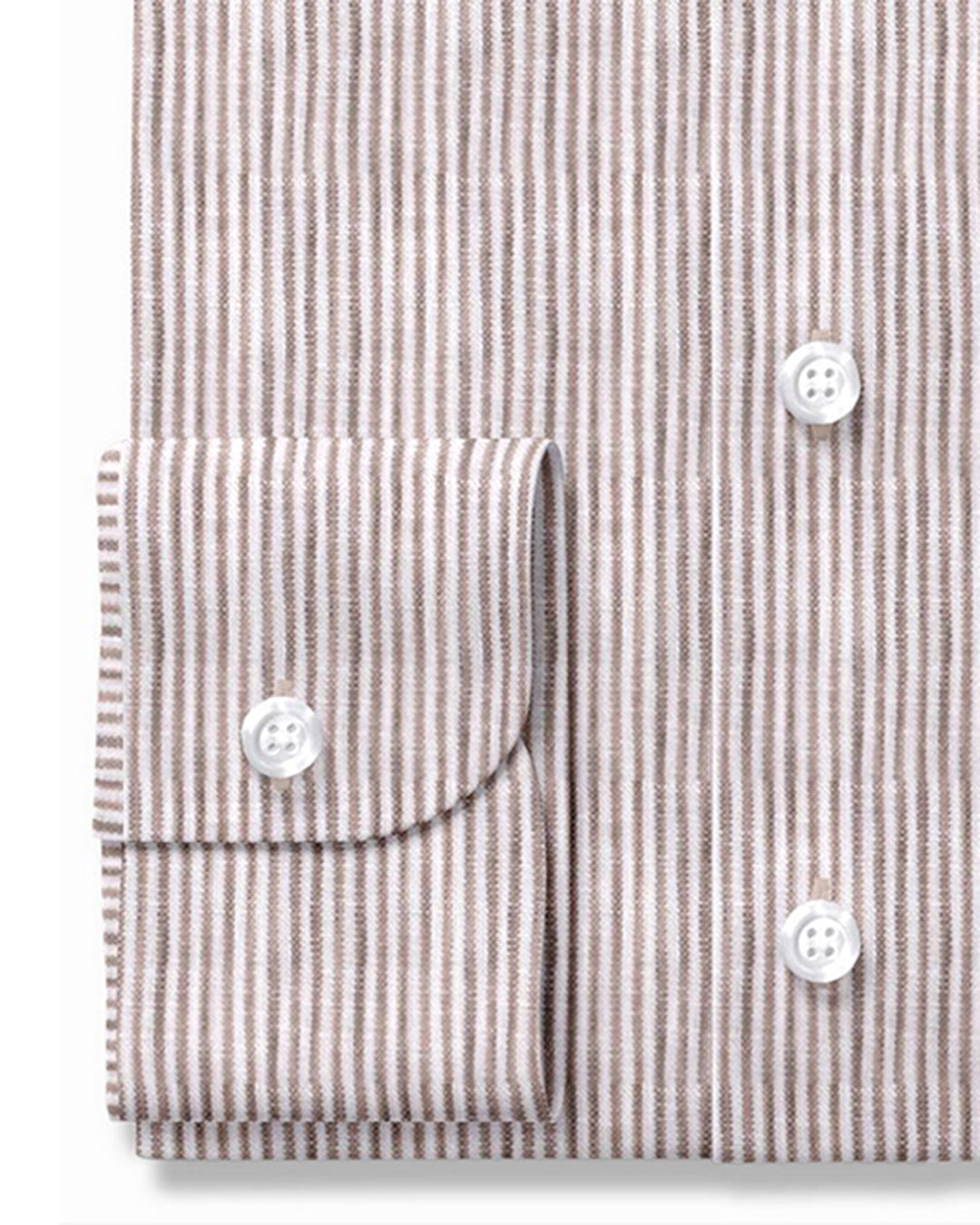 Albini Linen: Brown White Dress Stripes - 3