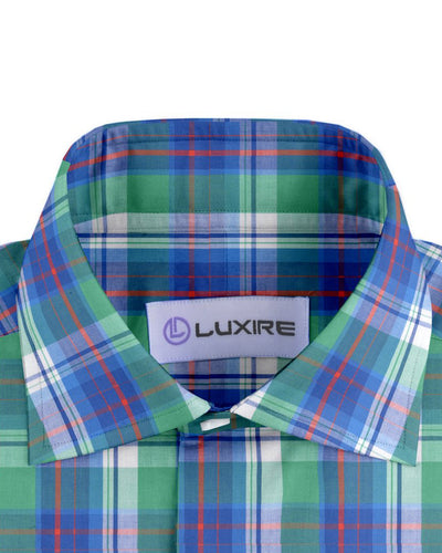 Green Blue Orange Madras Checks