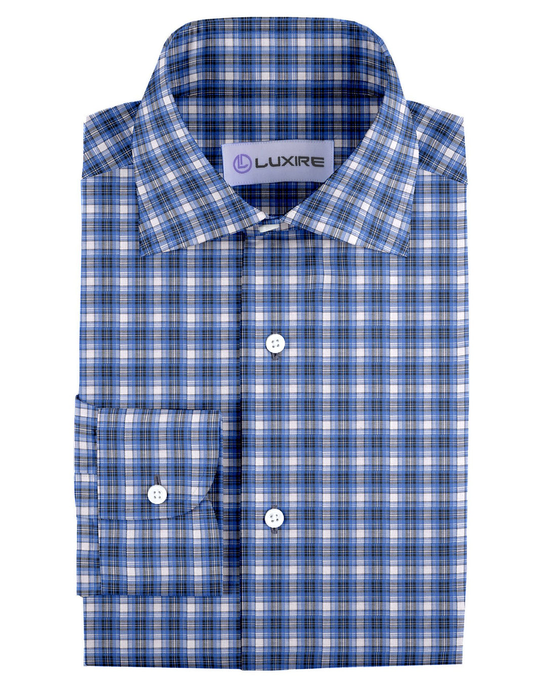 Blue Black White Madras Checks - 1