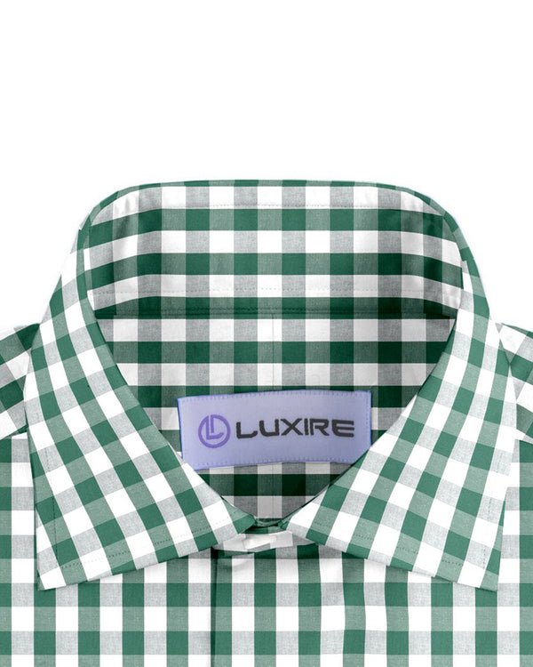 Green White Macro Gingham Checks