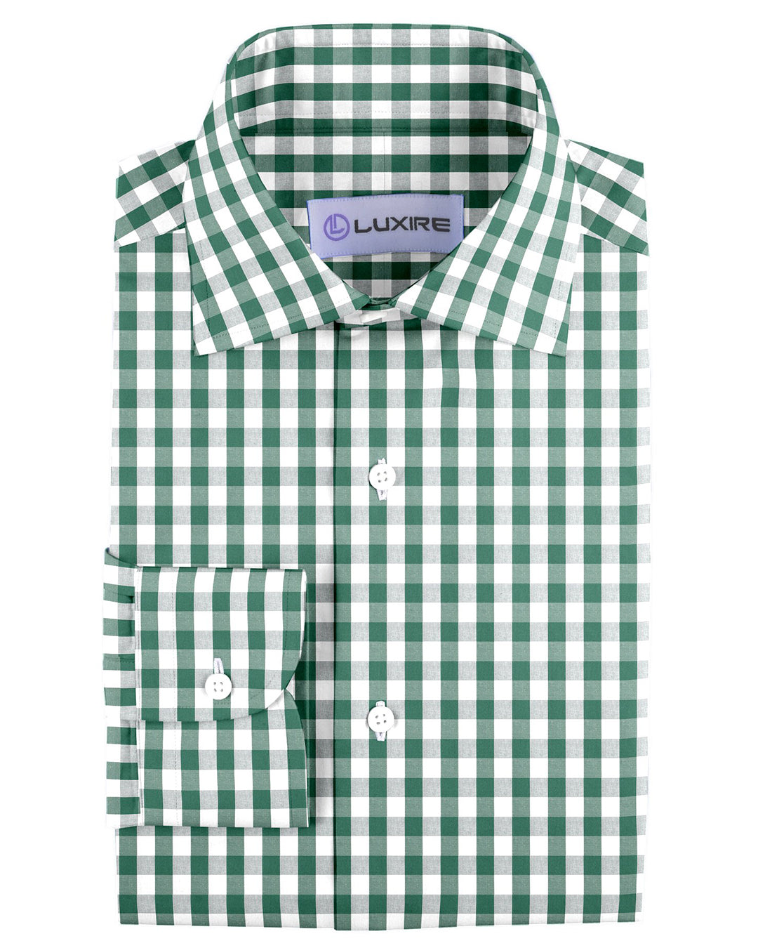 Green White Macro Gingham Checks - 1
