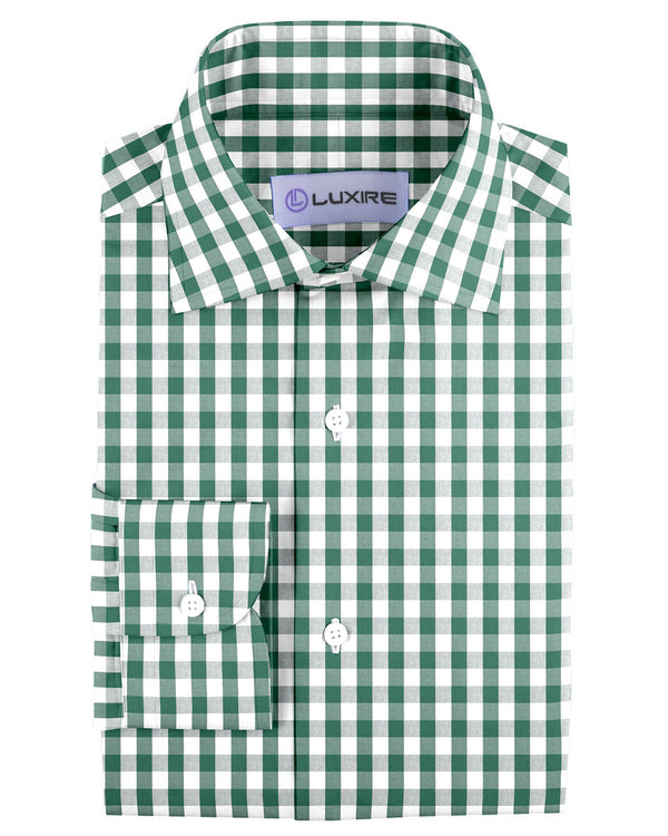 Green White Macro Gingham Checks