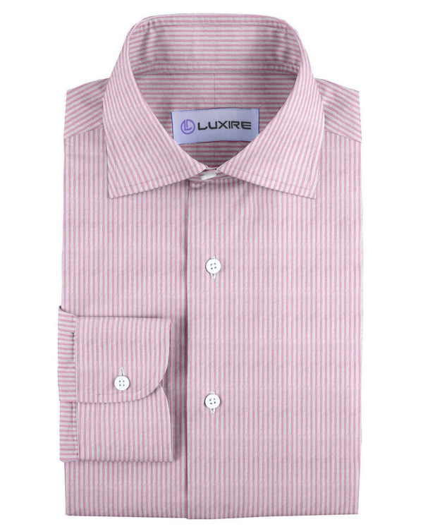 Summer Shirt in Pink White Pin Stripes Seersucker