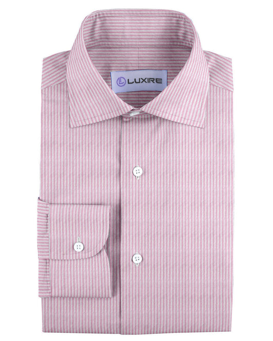 Summer Shirt in Pink White Pin Stripes Seersucker