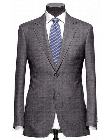 EThomas Shark Shine Silver Windowpane Checks Jacket