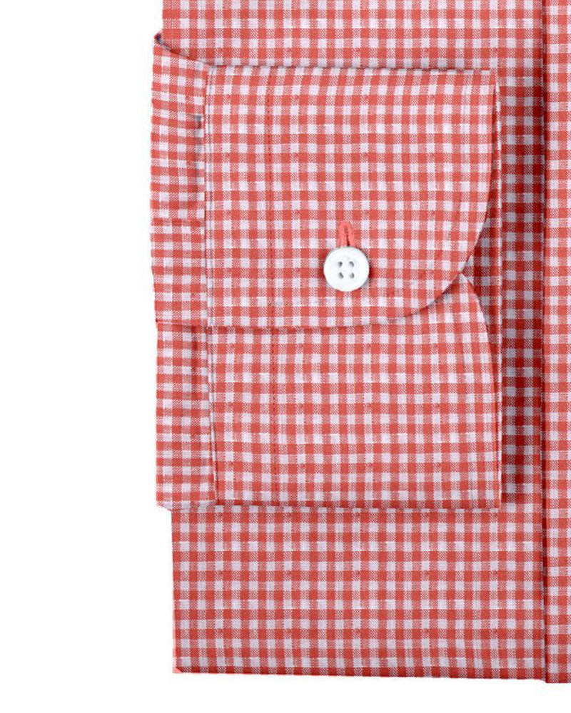 Linen:Orange Gingham Checks