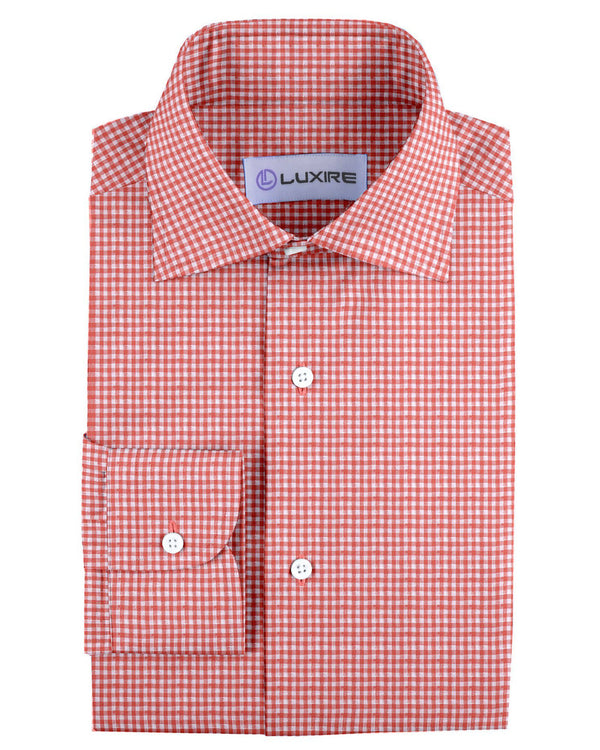 Linen:Orange Gingham Checks