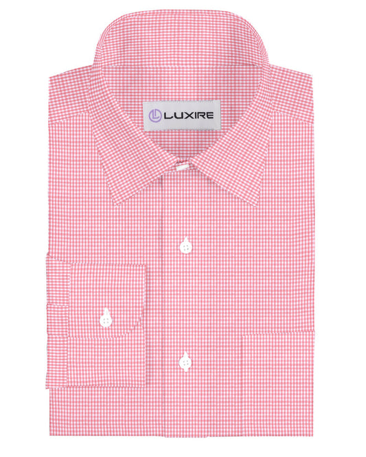 Cotton Linen: Dark Peach Gingham Checks