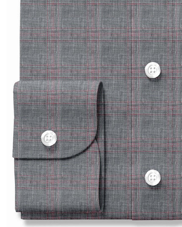 Linen: Grey Red Overchecks