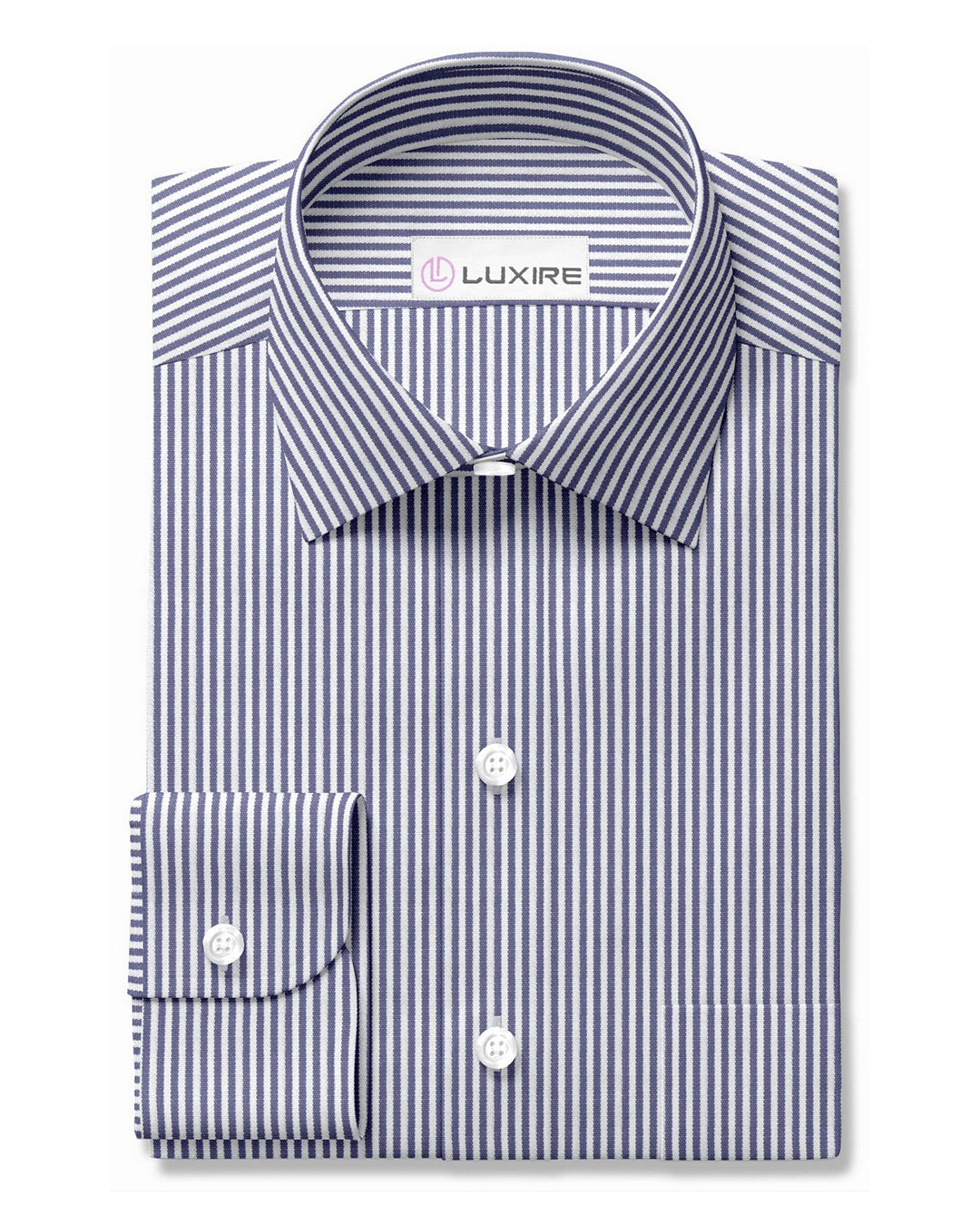 Blue Dress Stripes On White - 1