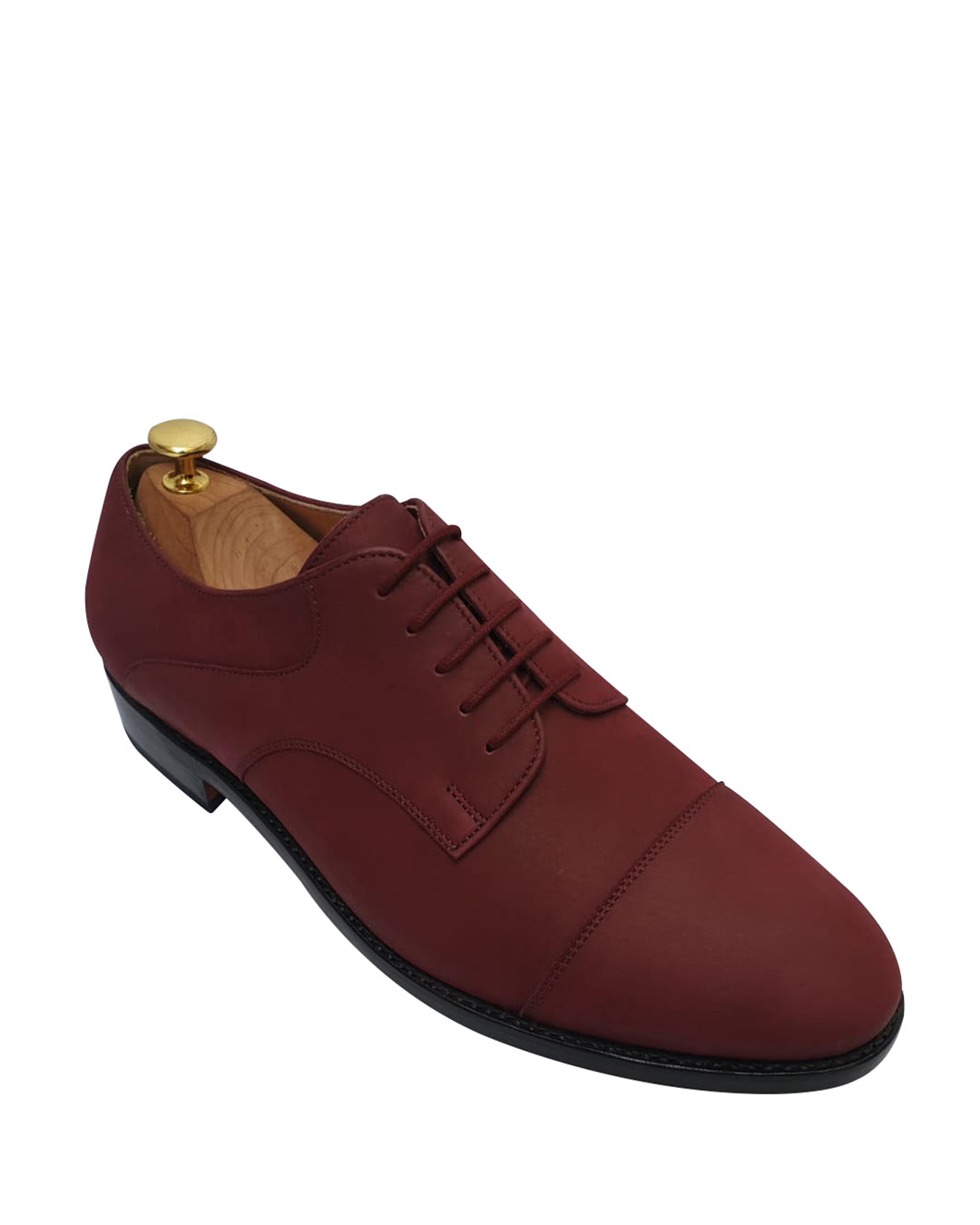 Nubuck Captoe Derby Burgundy - 3