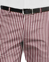 Shorts in Rose Red White Bengal Stripes Seersucker