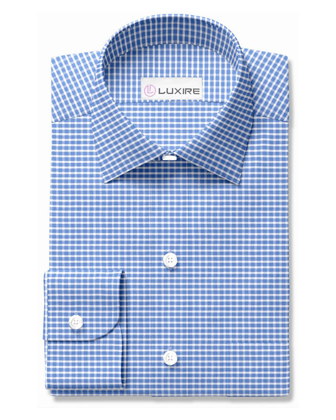 Easy-to-Iron White Blue Graph Checks - 1
