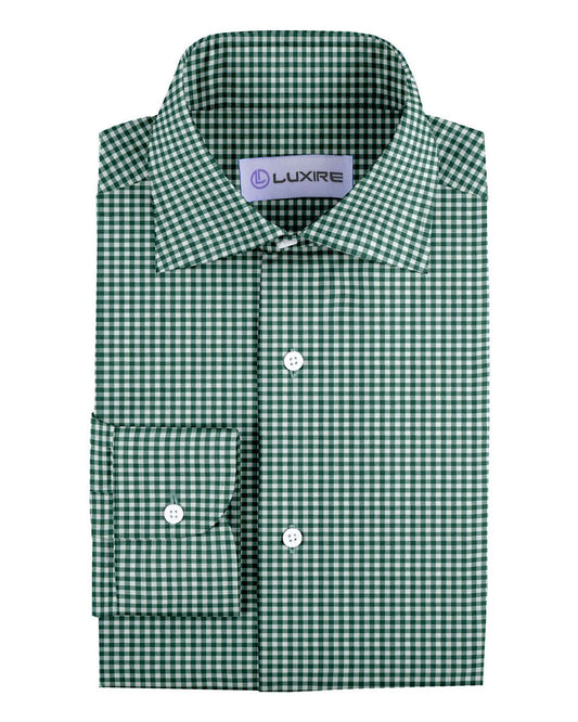 GINGHAM CHECKS BOTTLE GREEN WHITE