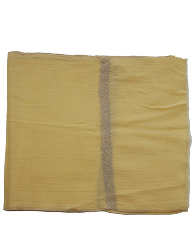 Pure Cashmere Scarf - Yellow Grey Embroidery